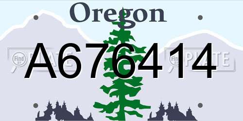 A676414 Oregon License Plate