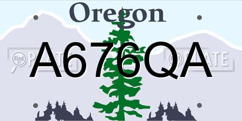 A676QA Oregon License Plate