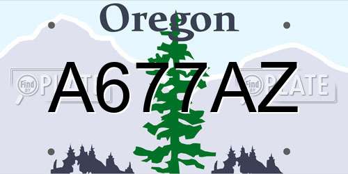 A677AZ Oregon License Plate
