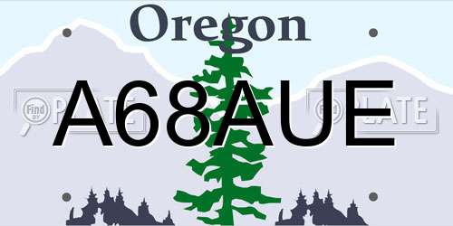A68AUE Oregon License Plate