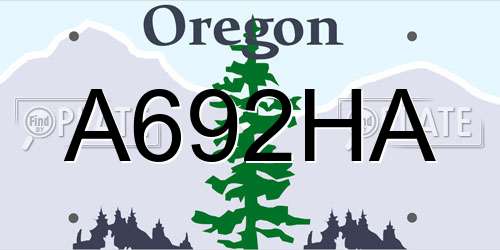 A692HA Oregon License Plate