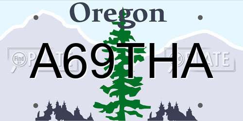 A69THA Oregon License Plate