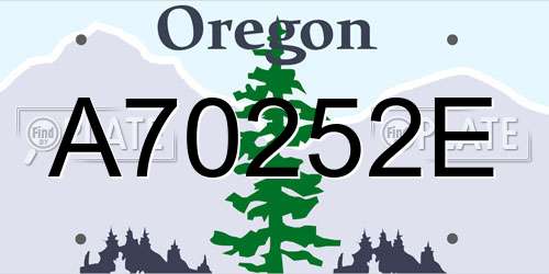 A70252E Oregon License Plate