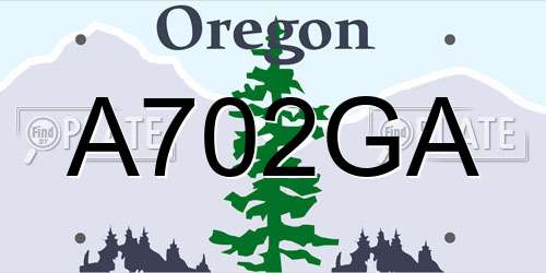 A702GA Oregon License Plate