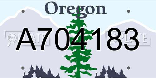 A704183 Oregon License Plate