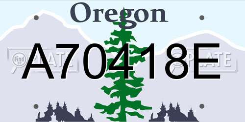 A70418E Oregon License Plate