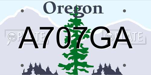 A707GA Oregon License Plate