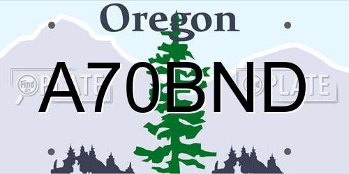 A70BND Oregon License Plate