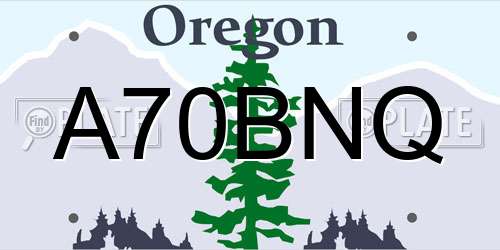 A70BNQ Oregon License Plate