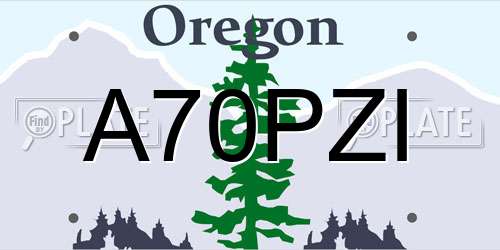 A70PZI Oregon License Plate