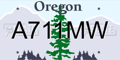 A711MW Oregon License Plate