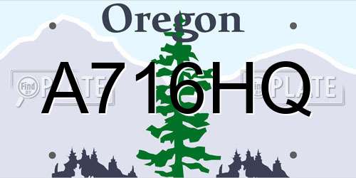 A716HQ Oregon License Plate