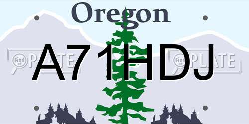 A71HDJ Oregon License Plate