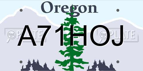 A71HOJ Oregon License Plate