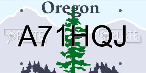 A71HQJ Oregon License Plate