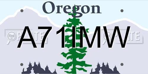A71IMW Oregon License Plate