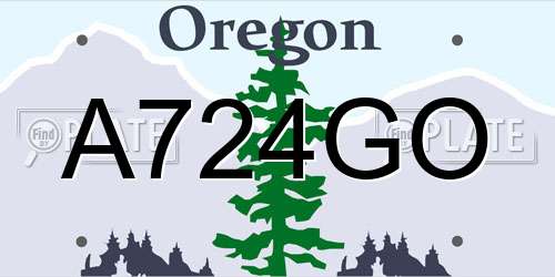 A724GO Oregon License Plate