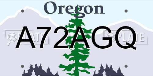 A72AGQ Oregon License Plate