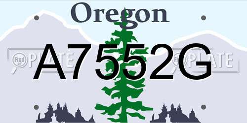 A7552G Oregon License Plate