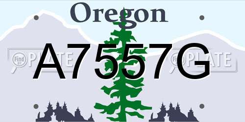 A7557G Oregon License Plate