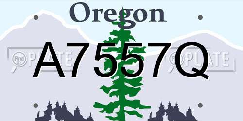 A7557Q Oregon License Plate