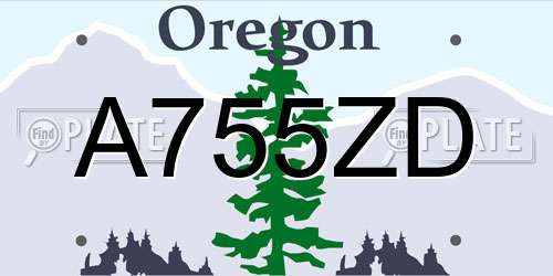 A755ZD Oregon License Plate