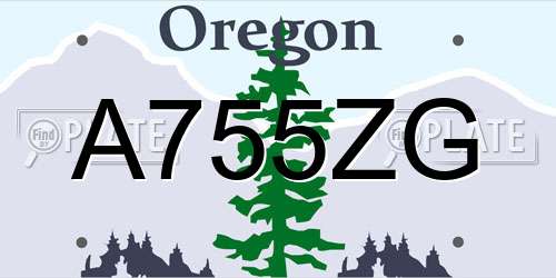 A755ZG Oregon License Plate