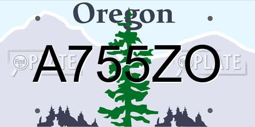 A755ZO Oregon License Plate