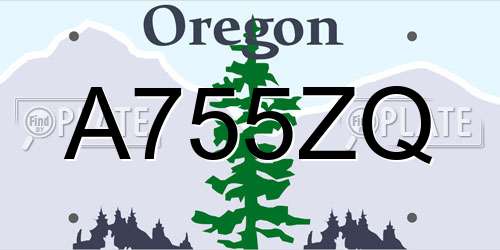 A755ZQ Oregon License Plate