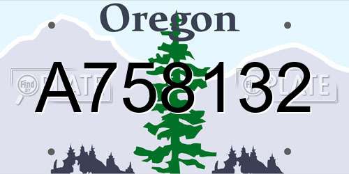 A758132 Oregon License Plate