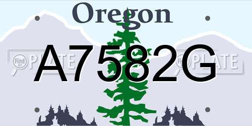 A7582G Oregon License Plate