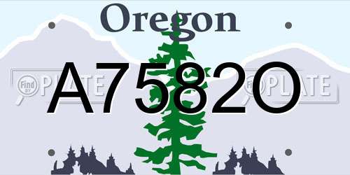 A7582O Oregon License Plate