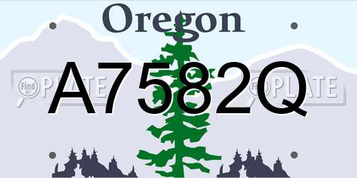 A7582Q Oregon License Plate