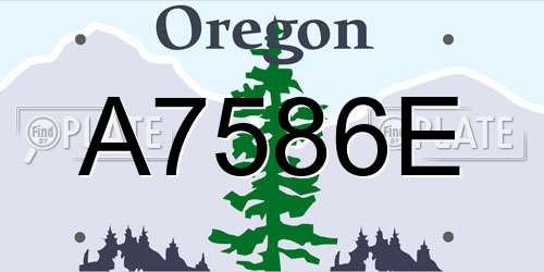 A7586E Oregon License Plate