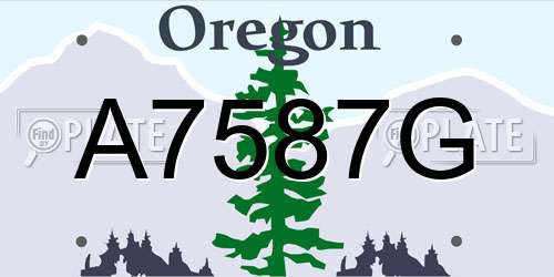A7587G Oregon License Plate