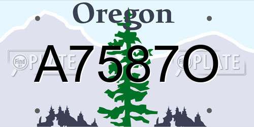A7587O Oregon License Plate