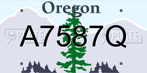 A7587Q Oregon License Plate