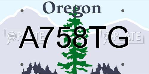 A758TG Oregon License Plate