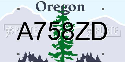 A758ZD Oregon License Plate