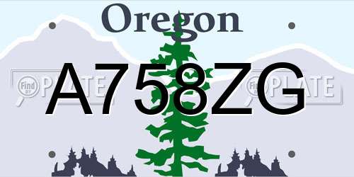 A758ZG Oregon License Plate