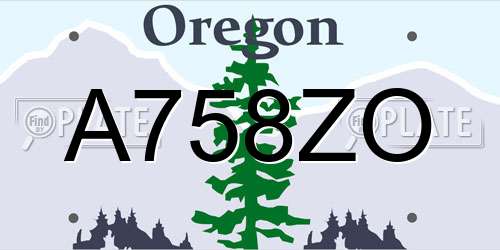 A758ZO Oregon License Plate