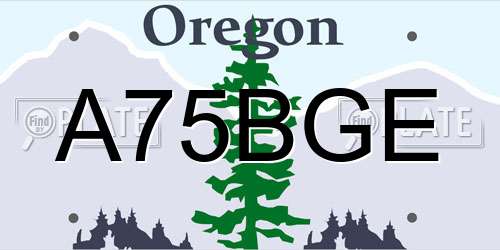 A75BGE Oregon License Plate