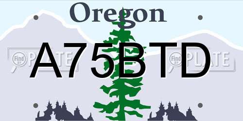 A75BTD Oregon License Plate