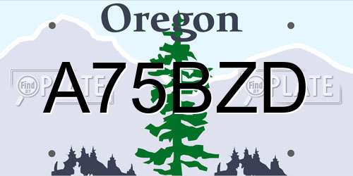 A75BZD Oregon License Plate