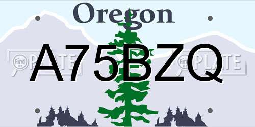 A75BZQ Oregon License Plate