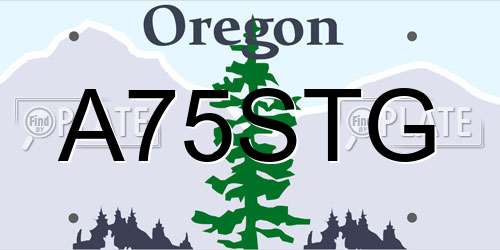 A75STG Oregon License Plate