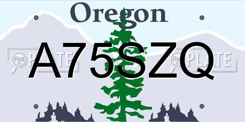 A75SZQ Oregon License Plate