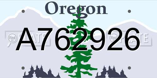A762926 Oregon License Plate