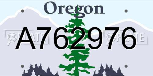 A762976 Oregon License Plate