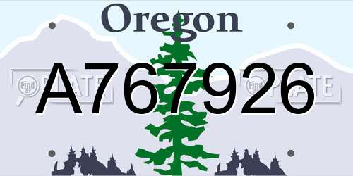 A767926 Oregon License Plate